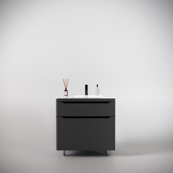 Изображение товара Тумба под умывальник Symbolite Марелла 80 Люкс Plus 2 ящика (серый)