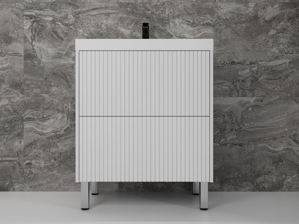 Изображение товара Тумба под умывальник Symbolite Стокгольм 70 Classic Push 2 ящика (белый рифленый софт)