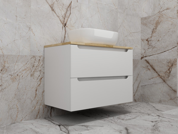 Изображение товара Тумба под умывальник Symbolite Бали 80 2 ящика со столешницей (подвесная, белый софт)