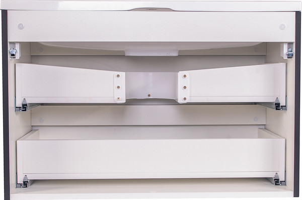 Изображение товара Тумба под умывальник Symbolite Бергамо мини 90 Люкс Plus 2 ящика (подвесная, черный)