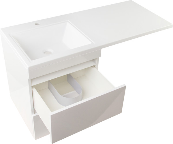 Изображение товара Тумба под умывальник Symbolite Даллас 110 Люкс Plus (подвесная, эмаль, белый)