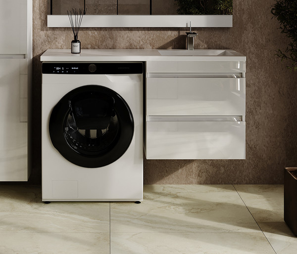 Изображение товара Тумба под умывальник Symbolite Даллас Леон 120 Люкс Plus (подвесная, белый)