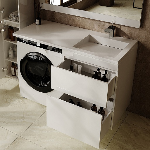 Изображение товара Тумба под умывальник Symbolite Даллас Леон 120 Люкс Plus (подвесная, белый)