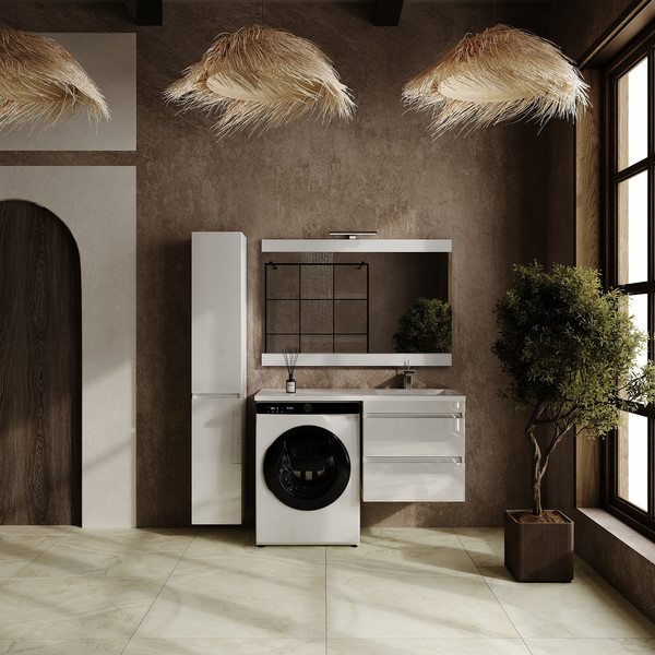 Изображение товара Тумба под умывальник Symbolite Даллас Леон 120 Люкс Plus (подвесная, белый)