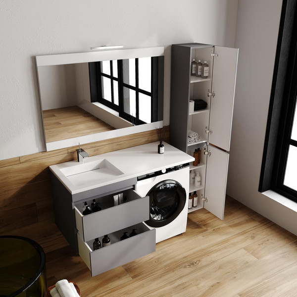 Изображение товара Тумба под умывальник Symbolite Даллас Леон 120 Люкс Plus (подвесная, серый)