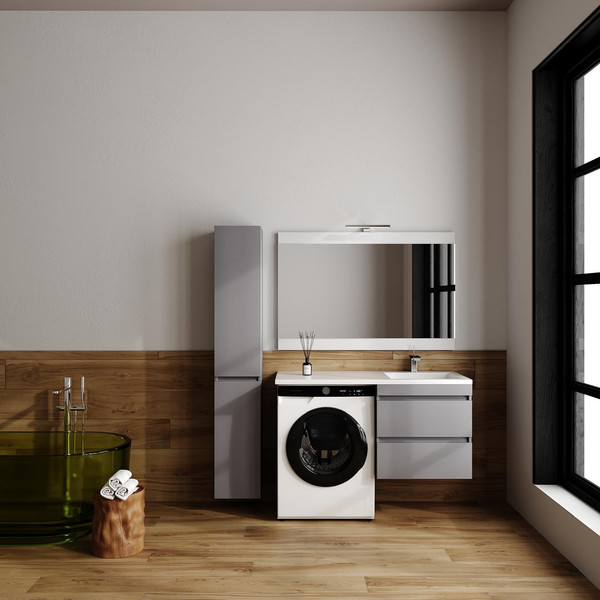 Изображение товара Тумба под умывальник Symbolite Даллас Леон 120 Люкс Plus (подвесная, серый)