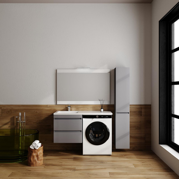 Изображение товара Тумба под умывальник Symbolite Даллас Леон 120 Люкс Plus (подвесная, серый)