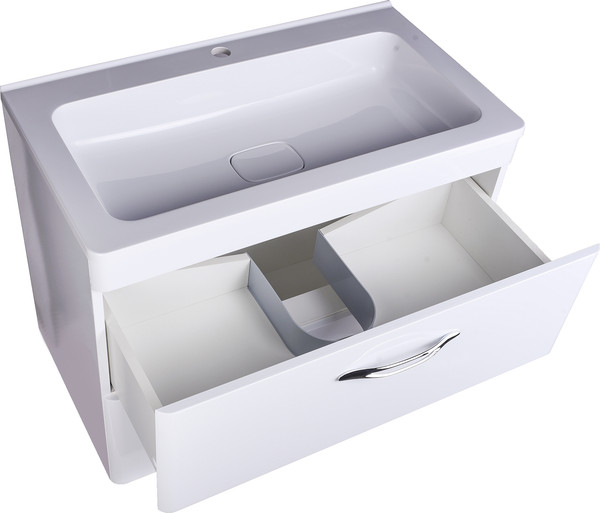 Изображение товара Тумба под умывальник Symbolite Каре 80 Люкс Plus 2 ящика (подвесная, белый)