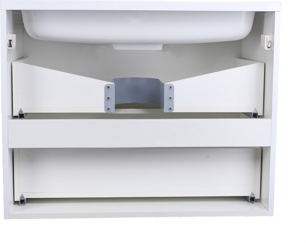 Изображение товара Тумба под умывальник Symbolite Каре 80 Люкс Plus 2 ящика (подвесная, белый)