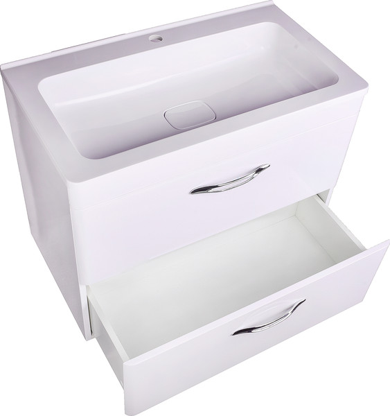 Изображение товара Тумба под умывальник Symbolite Каре 80 Люкс Plus 2 ящика (подвесная, белый)