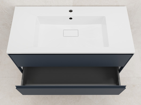 Изображение товара Тумба под умывальник Symbolite Лима 100 Line Plus 2 ящика (подвесная, графит)