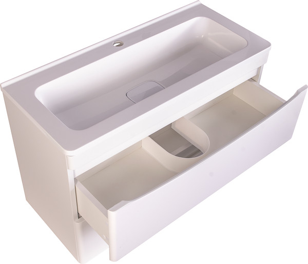 Изображение товара Тумба под умывальник Symbolite Бергамо мини 90 Люкс Plus 2 ящика (подвесная, белый)