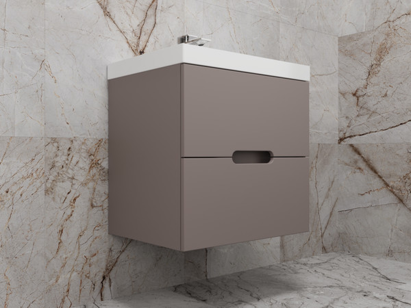 Изображение товара Тумба под умывальник Symbolite Матис 60 Classic 2 ящика (подвесная, тауп темный)