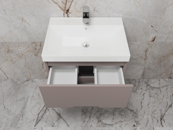 Изображение товара Тумба под умывальник Symbolite Матис 60 Classic 2 ящика (подвесная, тауп темный)