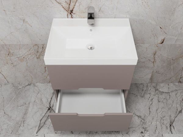 Изображение товара Тумба под умывальник Symbolite Матис 60 Classic 2 ящика (подвесная, тауп темный)