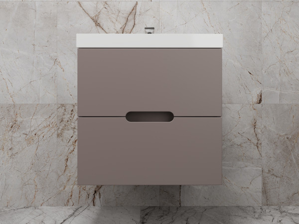 Изображение товара Тумба под умывальник Symbolite Матис 60 Classic 2 ящика (подвесная, тауп темный)