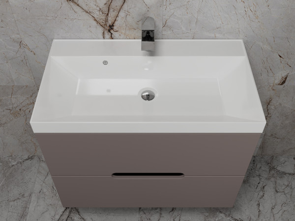 Изображение товара Тумба под умывальник Symbolite Матис 80 Classic 2 ящика (подвесная, тауп темный)