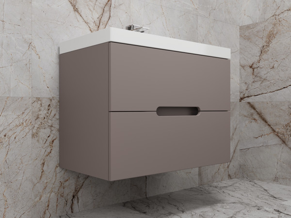 Изображение товара Тумба под умывальник Symbolite Матис 80 Classic 2 ящика (подвесная, тауп темный)