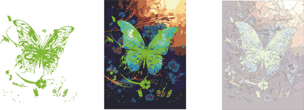 Изображение товара Картина по номерам Феникс+ Бабочка в золоте / 67972