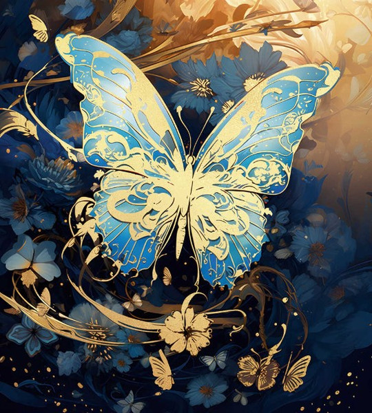 Изображение товара Картина по номерам Феникс+ Бабочка в золоте / 67972