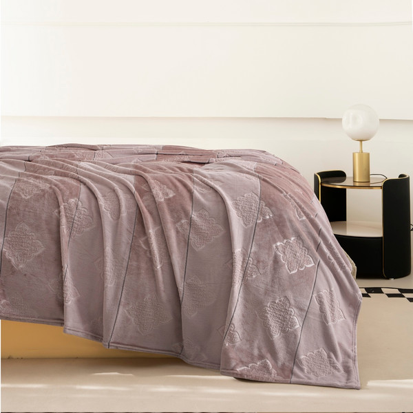 Изображение товара Плед Karven Фланель Евро / PL008 SOLID EMBOSS v1/Powder