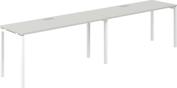 Изображение товара Комплект письменных столов Norden s-b-s 240х60х75 / SG.221.SH.44.WH (белый/серый бархат)