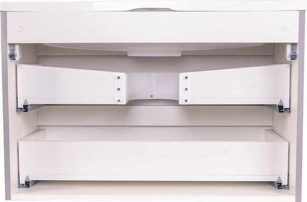 Изображение товара Тумба под умывальник Symbolite Бергамо мини 90 Люкс Plus 2 ящика (подвесная, серый)