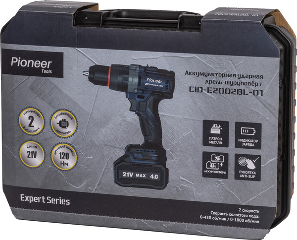 Изображение товара Аккумуляторная дрель-шуруповерт Pioneer CID-E2002BL-01