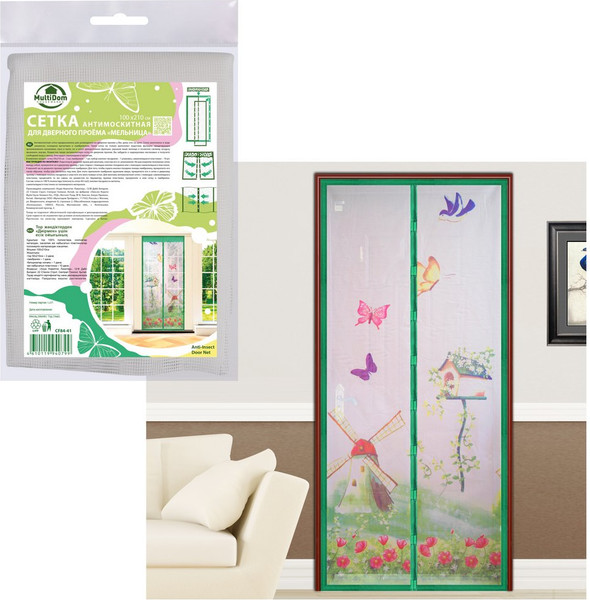 Изображение товара Москитная сетка на дверь Мультидом Мельница CF84-41