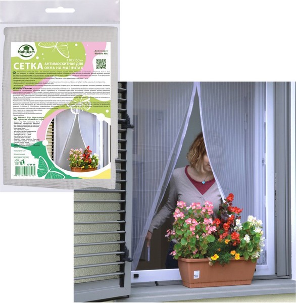 Изображение товара Москитная сетка на окно Мультидом На магнитах CF84-38