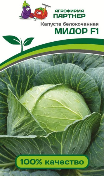 Изображение товара Семена Агрофирма Партнер Капуста б/к Мидор F1 (0.3г)