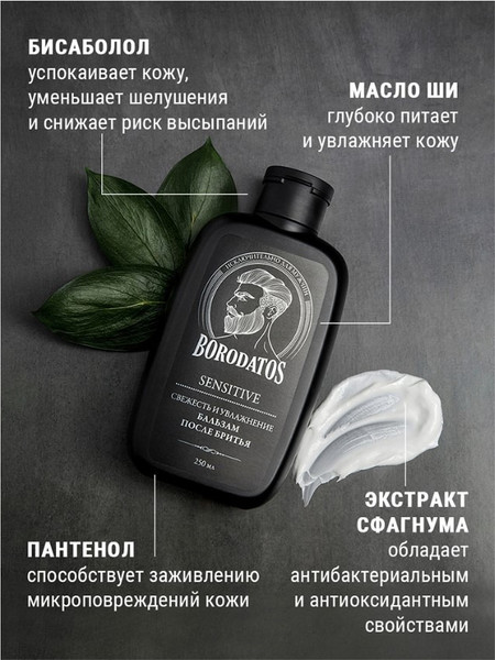 Изображение товара Бальзам после бритья Borodatos Sensitive (250мл)