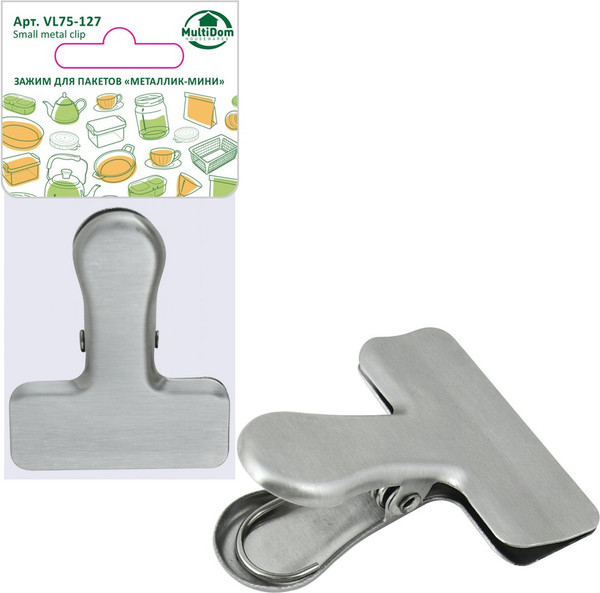 Изображение товара Зажим для пакетов Мультидом Металлик-Мини VL75-127