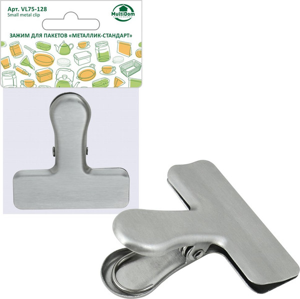 Изображение товара Зажим для пакетов Мультидом Металлик-Стандарт VL75-128