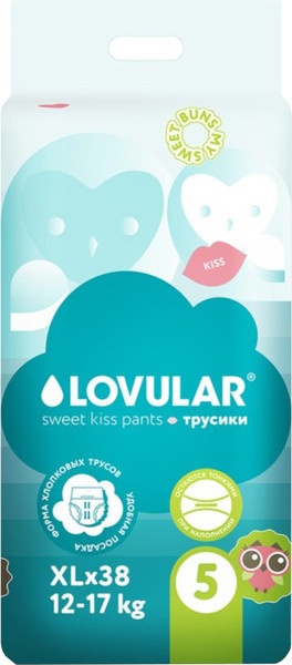 Изображение товара Подгузники-трусики детские Lovular Sweet Kiss XL 12-17кг (36шт)