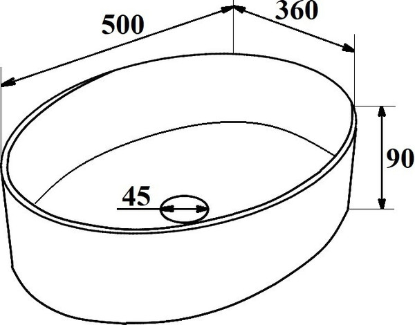 Изображение товара Умывальник Runo Ovale 50
