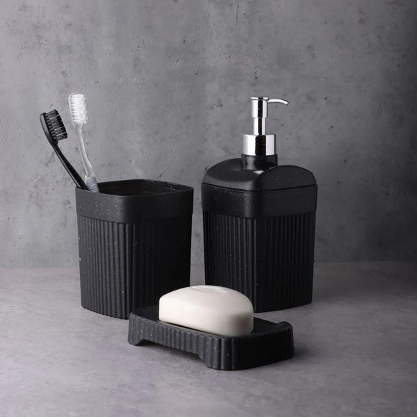 Изображение товара Дозатор для жидкого мыла Бытпласт Velvet 435220950 (черный гранит)