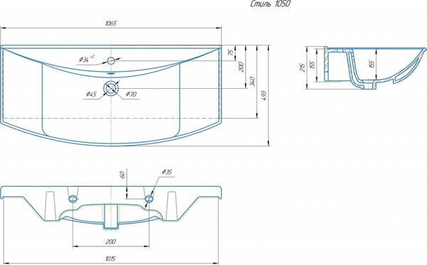 Изображение товара Умывальник Runo Стиль 105