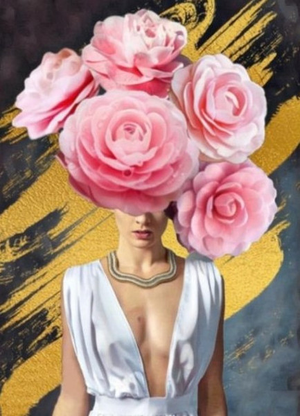 Изображение товара Картина по номерам ILikeGift Девушка с розами / HR0688