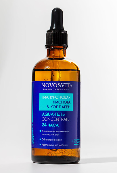 Изображение товара Гель для лица Novosvit Aqua-гель 24 часа Гиалуроновая кислота и коллаген (100мл)
