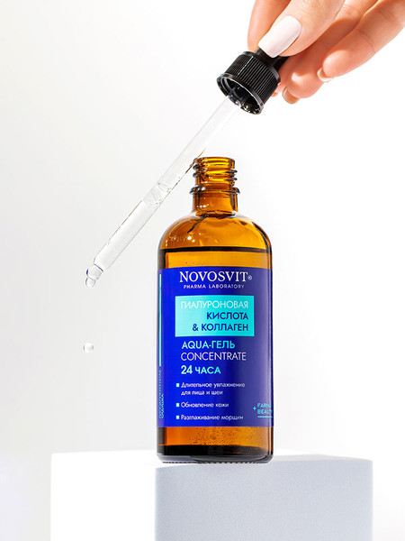 Изображение товара Гель для лица Novosvit Aqua-гель 24 часа Гиалуроновая кислота и коллаген (100мл)