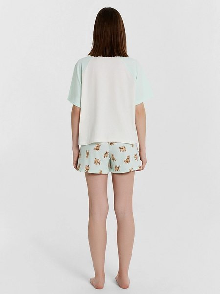 Изображение товара Пижама Mark Formelle 592535 (р.164/170-100-106, светло-молочный/собачки на светлой мяте)