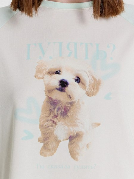 Изображение товара Пижама Mark Formelle 592535 (р.164/170-100-106, светло-молочный/собачки на светлой мяте)