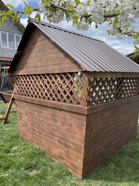 Изображение товара Беседка КомфортПром С двухскатной крышей 2x2метра / 102222223