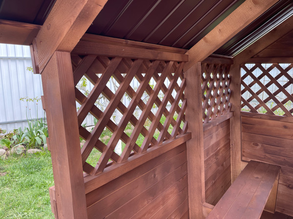 Изображение товара Беседка КомфортПром С двухскатной крышей 2x3 метра / 102222224