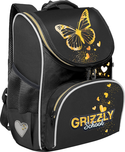 Изображение товара Школьный рюкзак Grizzly RAm-584-6 (черный/золотой)