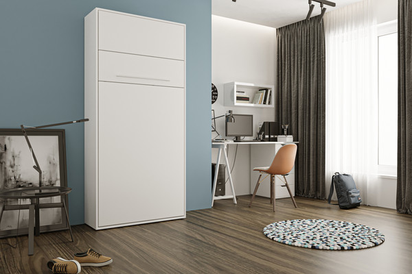 Изображение товара Шкаф-кровать трансформер Макс Стайл Mykonos Eco 90x200x18 Egger (белый классический W960 ST7)