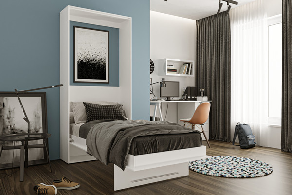 Изображение товара Шкаф-кровать трансформер Макс Стайл Mykonos Eco 90x200x18 Egger (белый классический W960 ST7)