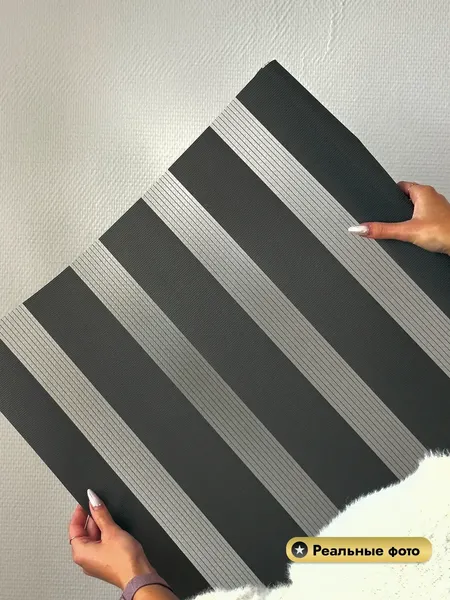 Изображение товара Рулонная электроштора НеоФьюжен Баланс 270х250 правая (темно-серый, белая фурнитура)