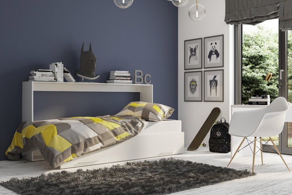 Изображение товара Шкаф-кровать трансформер Макс Стайл TNT 90x200x18 Egger (белый классический W960 ST7)